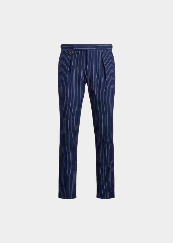 Pantalones De Traje Polo Ralph Lauren Hombre Azul Marino / Blancos Rayas - Striped - KAOQD8095